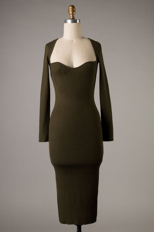 Clark Rib Wide Open Bodycon Dress