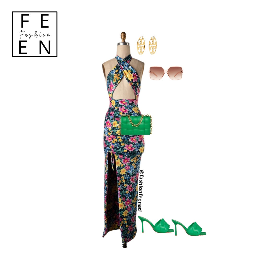 Let’s Brunch Halter Midi Dress