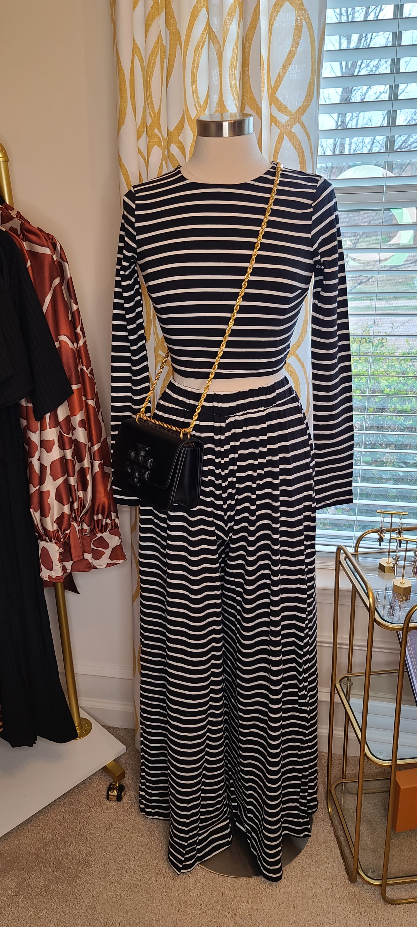 Dria Stripe Two Piece Wide Leg Set