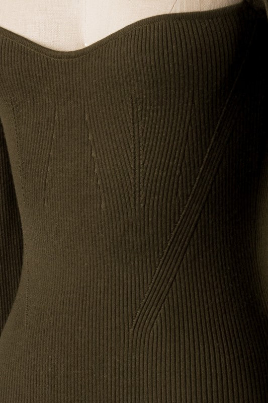 Clark Rib Wide Open Bodycon Dress