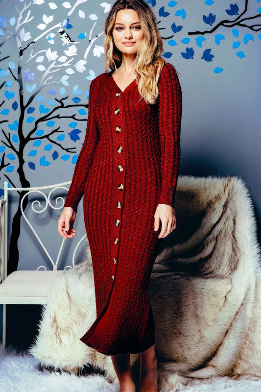 Autumn Cable Knit Dress