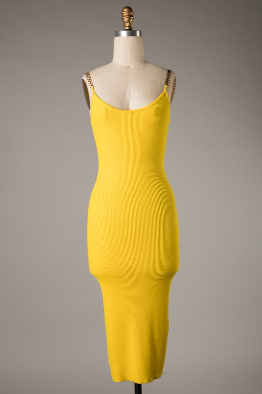 Lemonade Ribbed Midi Dress